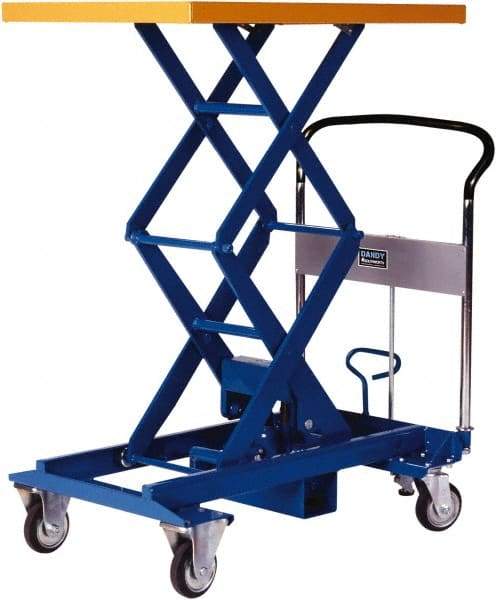 Southworth - 770 Lb Capacity Portable Foot-Operated Scissor Lift Table - 13.6" to 49-4/5" Lift Height, 35.81" Platform Length x 23.59" Platform Width - Exact Tool & Supply