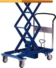 Southworth - 770 Lb Capacity Portable Foot-Operated Scissor Lift Table - 13.6" to 49-4/5" Lift Height, 35.81" Platform Length x 23.59" Platform Width - Exact Tool & Supply
