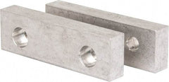 Gibraltar - 4-1/16" Wide x 1-1/4" High x 5/8" Thick, Flat/No Step Vise Jaw - Soft, Aluminum, Fixed Jaw, Compatible with 4" Vises - Exact Tool & Supply
