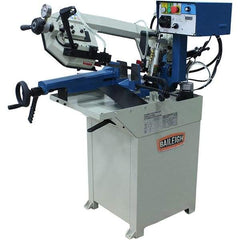 Baileigh - 8.26 x 6.69" Max Capacity, Manual Geared Head Horizontal Bandsaw - 66 to 280 SFPM Blade Speed, 110 Volts, 0 to 60°, 1 hp, 1 Phase - Exact Tool & Supply