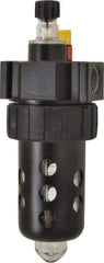 Parker - 1/2" NPT, 150 Max psi Intermediate Micro Mist Lubricator - Polycarbonate Bowl with Sight Glass, Zinc Body, 90 CFM, 125°F Max Temp, 2.81" Wide x 7.82" High - Exact Tool & Supply