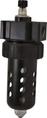 Parker - 1/2" NPT, 150 Max psi Standard Micro Mist Lubricator - Polycarbonate Bowl with Sight Glass, Zinc Body, 90 CFM, 125°F Max Temp, 3.24" Wide x 9.27" High - Exact Tool & Supply