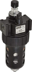 Parker - 3/8" NPT, 150 Max psi Intermediate Mist Lubricator - Polycarbonate Bowl with Sight Glass, Zinc Body, 60 CFM, 125°F Max Temp, 2.81" Wide x 7.82" High - Exact Tool & Supply