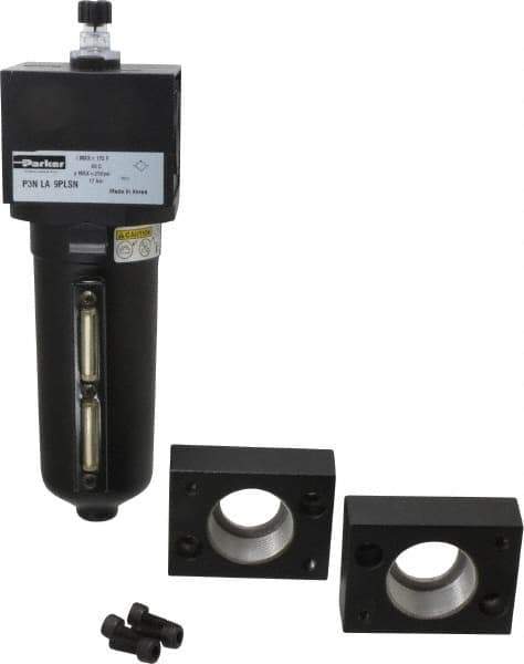 Parker - 1 1/2" NPT, 250 Max psi Heavy Duty Mist Lubricator - Metal Bowl with Sight Glass, Zinc Body, 260 CFM, 175°F Max Temp, 5.6" Wide x 11.81" High - Exact Tool & Supply