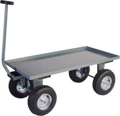 Jamco - 2,500 Lb Capacity Steel Wagon Truck - Steel Deck, 36" OAW, 19" Platform Height - Exact Tool & Supply