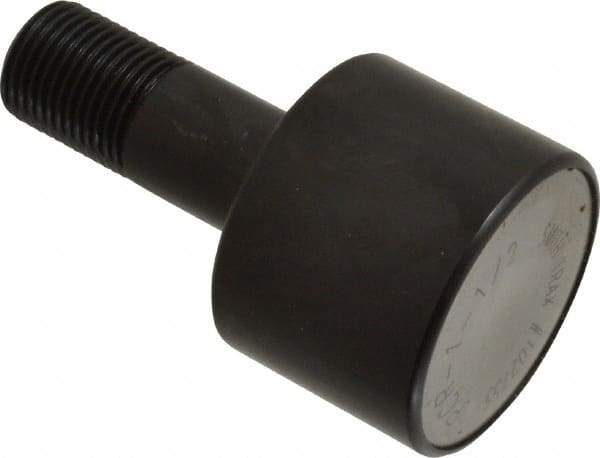 Accurate Bushing - 1-1/2" Roller Diam x 1-3/16" Width, 5/8" Stud Diam x 1-1/2" Length, Plain Load Roller - Steel, 3/4" Thread Length, 5/8-18 Thread, 2,520 Lb Dynamic Cap, 1,370 Lb Static Cap - Exact Tool & Supply