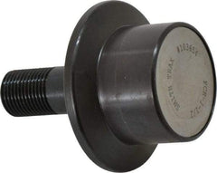 Accurate Bushing - 1-1/2" Roller Diam x 1-3/16" Width, 5/8" Stud Diam x 1-1/2" Length, Flanged Load Roller - Steel, 3/4" Thread Length, 5/8-18 Thread, 2,520 Lb Dynamic Cap, 1,370 Lb Static Cap - Exact Tool & Supply