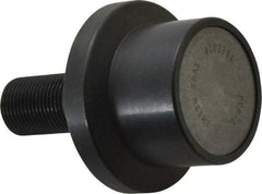 Accurate Bushing - 2" Roller Diam x 1-11/16" Width, 7/8" Stud Diam x 2" Length, Flanged Load Roller - Steel, 1-1/4" Thread Length, 7/8-14 Thread, 3,490 Lb Dynamic Cap, 2,000 Lb Static Cap - Exact Tool & Supply