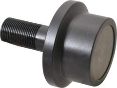 Accurate Bushing - 2-1/2" Roller Diam x 1-11/16" Width, 1" Stud Diam x 2-1/4" Length, Flanged Load Roller - Steel, 1-1/2" Thread Length, 1-14 Thread, 5,120 Lb Dynamic Cap, 3,120 Lb Static Cap - Exact Tool & Supply