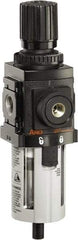 ARO/Ingersoll-Rand - 3/8" NPT Port Compact 1 Piece Filter/Regulator FRL Unit - Polycarbonate Bowl, 90 SCFM, 150 Max psi, 8.15" High x 2.205" Long, Manual Drain - Exact Tool & Supply