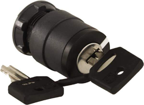 Schneider Electric - 22mm Mount Hole, 2 Position, Key Operated, Selector Switch Only - Black, Maintained (MA), Nonilluminated, Shock, Vibration and Water Resistant - Exact Tool & Supply