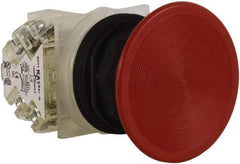 Schneider Electric - 30mm Mount Hole, Extended Straight, Pushbutton Switch with Contact Block - Red Pushbutton, Momentary (MO) - Exact Tool & Supply