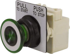 Schneider Electric - 30mm Mount Hole, Extended Straight, Pushbutton Switch Only - Green Pushbutton, Maintained (MA) - Exact Tool & Supply