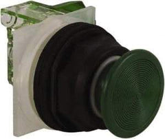 Schneider Electric - 30mm Mount Hole, Extended Straight, Pushbutton Switch with Contact Block - Green Pushbutton, Momentary (MO) - Exact Tool & Supply