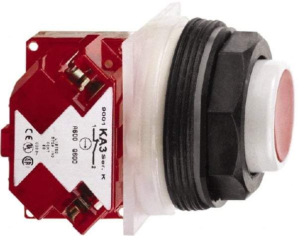 Schneider Electric - 30mm Mount Hole, Extended Straight, Pushbutton Switch with Contact Block - Octagon, Multicolor Pushbutton, Momentary (MO) - Exact Tool & Supply