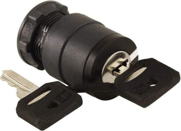 Schneider Electric - 22mm Mount Hole, 2 Position, Key Operated, Selector Switch Only - Black, Maintained (MA), Nonilluminated, Shock, Vibration and Water Resistant - Exact Tool & Supply