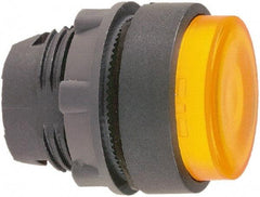 Schneider Electric - 22mm Mount Hole, Extended Straight, Pushbutton Switch Only - Round, Orange Pushbutton, Illuminated, Momentary (MO) - Exact Tool & Supply