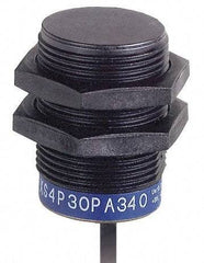 Telemecanique Sensors - NPN, 15mm Detection, Cylinder, Inductive Proximity Sensor - 3 Wires, IP68, 12 to 24 VDC, M30x1.5 Thread, 43mm Long - Exact Tool & Supply