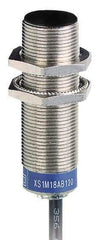Telemecanique Sensors - NPN, PNP, NC, 5mm Detection, Cylinder, Inductive Proximity Sensor - 2 Wires, IP67, 12 to 24 VDC, M18x1 Thread, 53mm Long - Exact Tool & Supply