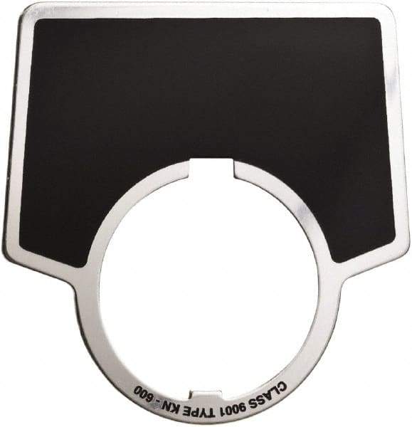 Schneider Electric - Aluminum Legend Plate - Blank - Black Background, 30mm Hole Diameter - Exact Tool & Supply