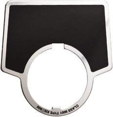 Schneider Electric - Aluminum Legend Plate - Blank - Black Background, 30mm Hole Diameter - Exact Tool & Supply