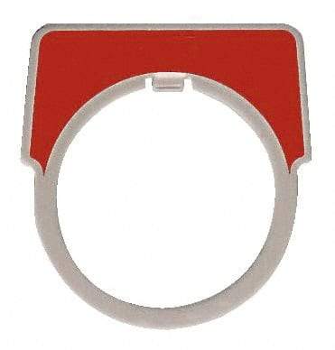 Schneider Electric - Rectangular, Aluminum Legend Plate - Blank - Red Background, 30mm Hole Diameter, 40mm Wide x 43mm High - Exact Tool & Supply