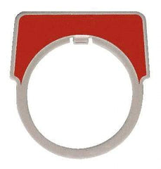 Schneider Electric - Rectangular, Aluminum Legend Plate - Blank - Red Background, 30mm Hole Diameter, 40mm Wide x 43mm High - Exact Tool & Supply