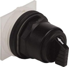 Schneider Electric - 1.18 Inch Mount Hole, 3 Position, Knob and Pushbutton Operated, Selector Switch Only - Black, Momentary (MO), without Contact Blocks, Anticorrosive, Weatherproof, Dust and Oil Resistant - Exact Tool & Supply