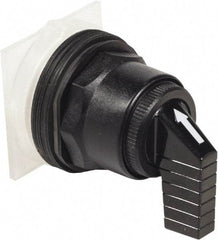 Schneider Electric - 1.18 Inch Mount Hole, 3 Position, Knob and Pushbutton Operated, Selector Switch Only - Black, Momentary (MO), without Contact Blocks, Anticorrosive, Weatherproof, Dust and Oil Resistant - Exact Tool & Supply