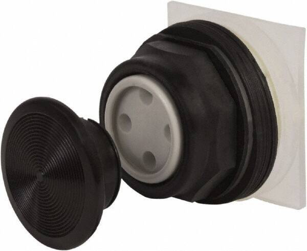 Schneider Electric - 30mm Mount Hole, Extended Straight, Pushbutton Switch Only - Black Pushbutton, Momentary (MO) - Exact Tool & Supply