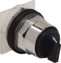 Schneider Electric - 1.18 Inch Mount Hole, 3 Position, Knob and Pushbutton Operated, Selector Switch Only - Black, Maintained (MA), without Contact Blocks, Weatherproof and Dust and Oil Resistant - Exact Tool & Supply