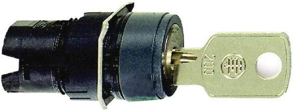 Schneider Electric - 16mm Mount Hole, 2 Position, Key Operated, Selector Switch Only - Maintained (MA), Shock and Vibration Resistant - Exact Tool & Supply
