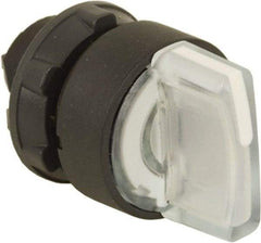 Schneider Electric - 22mm Mount Hole, 3 Position, Handle Operated, Selector Switch Only - White, Momentary (MO), Illuminated, Shock, Vibration and Water Resistant - Exact Tool & Supply