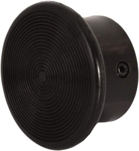 Schneider Electric - Extended Mushroom Head Pushbutton Switch 1-3/8" Screw-On Knob - Black, Round Button, Nonilluminated - Exact Tool & Supply
