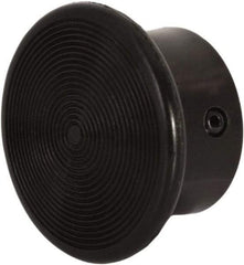 Schneider Electric - Extended Mushroom Head Pushbutton Switch 1-3/8" Screw-On Knob - Black, Round Button, Nonilluminated - Exact Tool & Supply
