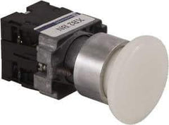 Schneider Electric - 22mm Mount Hole, Extended Mushroom Head, Pushbutton Switch Only - Round, White Pushbutton, Maintained (MA), Momentary (MO) - Exact Tool & Supply