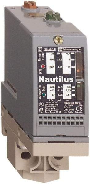 Telemecanique Sensors - G 1/4 (Female) Connector, 10 Bar Sensor, Shock and Vibration Resistant, Control Circuit Pressure Sensor - 1.378 Inch Wide, IP66, For Use with OsiSense XM - Exact Tool & Supply