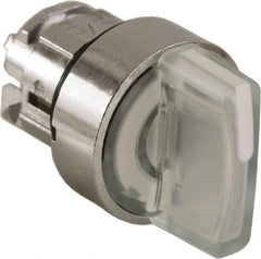 Schneider Electric - 22mm Mount Hole, 3 Position, Handle Operated, Selector Switch - White, Momentary (MO), Illuminated, Shock, Vibration and Water Resistant - Exact Tool & Supply