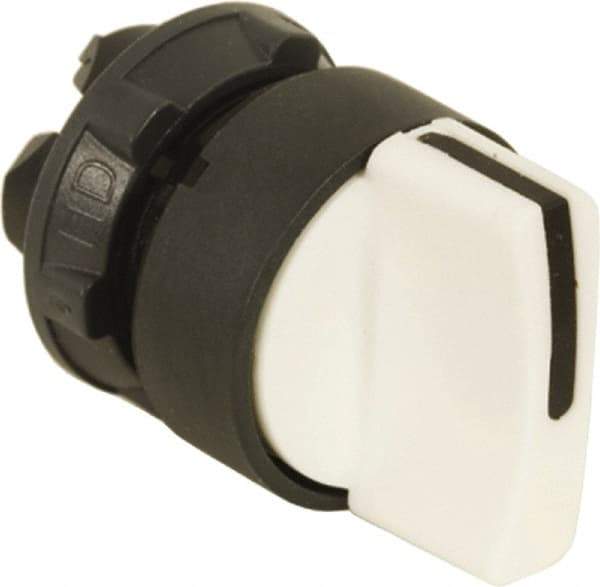 Schneider Electric - 22mm Mount Hole, 2 Position, Handle Operated, Selector Switch Only - White, Maintained (MA), Nonilluminated, Shock, Vibration and Water Resistant - Exact Tool & Supply