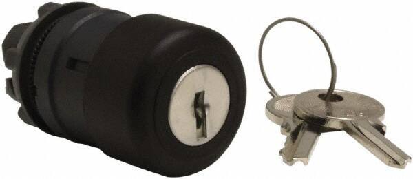 Schneider Electric - 22mm Mount Hole, Extended Mushroom Head, Pushbutton Switch Only - Round, Black Pushbutton, Nonilluminated, Maintained (MA) - Exact Tool & Supply