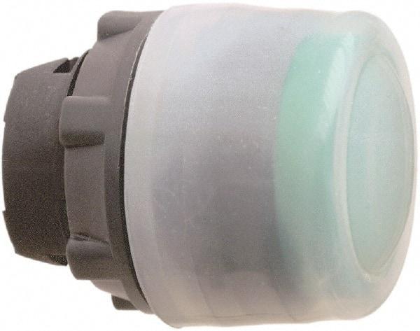 Schneider Electric - 22mm Mount Hole, Extended Straight, Pushbutton Switch Only - Round, Green Pushbutton, Nonilluminated, Momentary (MO) - Exact Tool & Supply