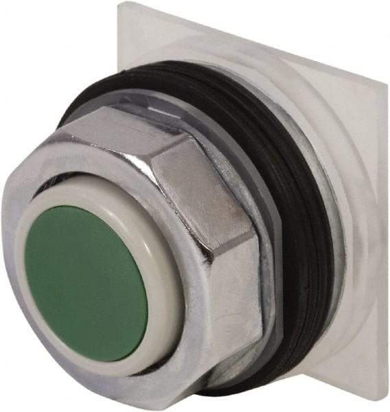 Schneider Electric - 30mm Mount Hole, Extended Straight, Pushbutton Switch Only - Green Pushbutton, Momentary (MO) - Exact Tool & Supply