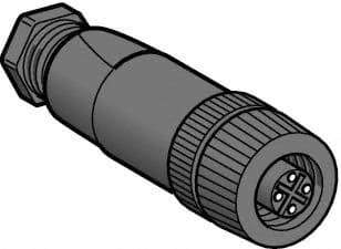 Telemecanique Sensors - 3 Amp, M12 4 Pin Female Straight Field Attachable Connector Sensor and Receptacle - 125 VAC, 150 VDC, IP67 Ingress Rating - Exact Tool & Supply