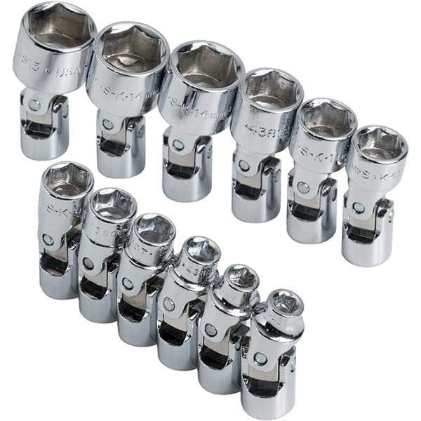SK - 1/4" Drive Standard Socket Set - 5 to 15mm, Metric Measurement Standard - Exact Tool & Supply
