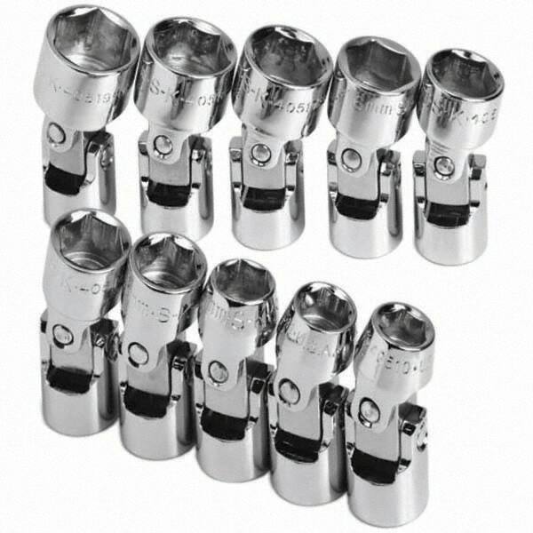 SK - 3/8" Drive Standard Socket Set - 10 to 19mm, Metric Measurement Standard - Exact Tool & Supply