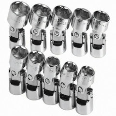 SK - 3/8" Drive Standard Socket Set - 10 to 19mm, Metric Measurement Standard - Exact Tool & Supply