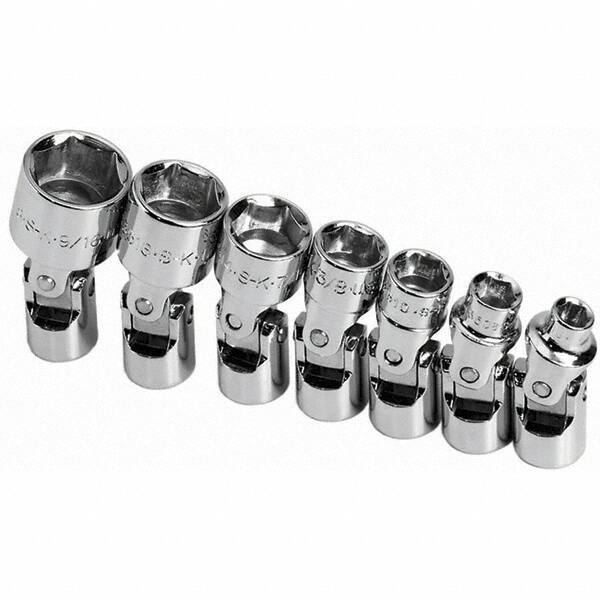 SK - 1/4" Drive Standard Socket Set - 3/16 to 9/16", Inch Measurement Standard - Exact Tool & Supply