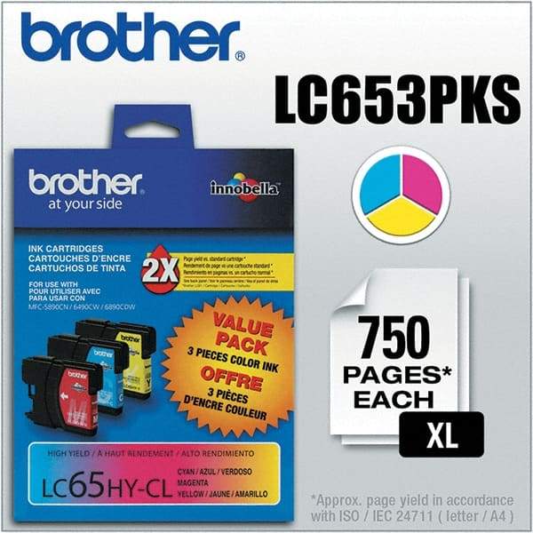 Brother - Cyan, Magenta & Yellow Ink Cartridge - Use with Brother MFC-5890CN, 5895CW, 6490CW, 6890CDW - Exact Tool & Supply