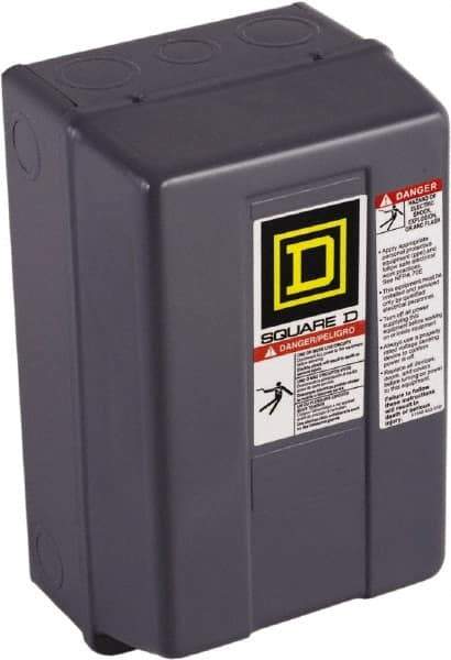 Square D - 1 NEMA Rated, 4 Pole, Electrically Held Lighting Contactor - 30 A (Tungsten), 208 VAC at 60 Hz - Exact Tool & Supply