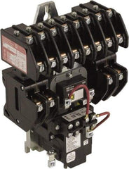 Square D - No Enclosure, 12 Pole, Mechanically Held Lighting Contactor - 20 A (Tungsten), 30 A (Fluorescent), 110 VAC at 50 Hz, 120 VAC at 60 Hz, 12NC Contact Configuration - Exact Tool & Supply
